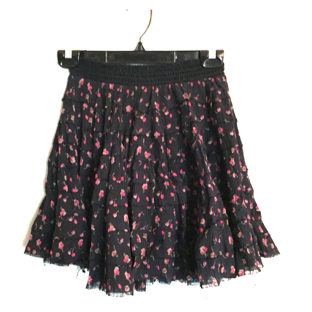 Black Floral Skirt